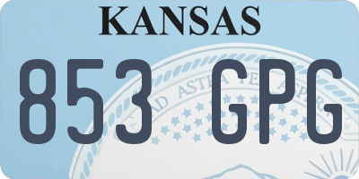 KS license plate 853GPG