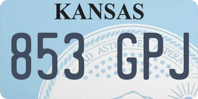 KS license plate 853GPJ