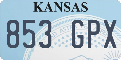 KS license plate 853GPX