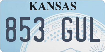 KS license plate 853GUL