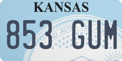 KS license plate 853GUM
