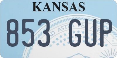 KS license plate 853GUP