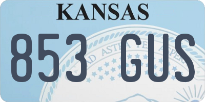KS license plate 853GUS