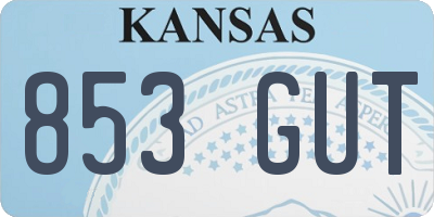 KS license plate 853GUT