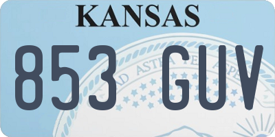 KS license plate 853GUV