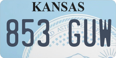 KS license plate 853GUW