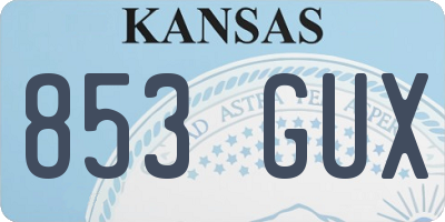 KS license plate 853GUX