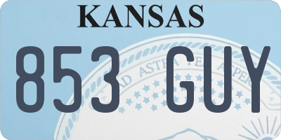 KS license plate 853GUY