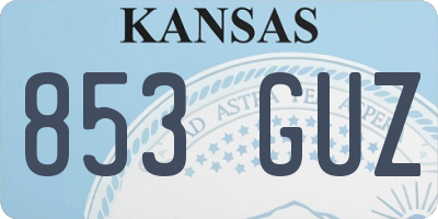 KS license plate 853GUZ