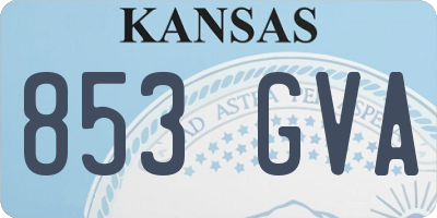 KS license plate 853GVA