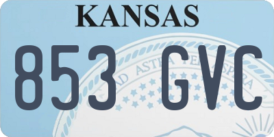 KS license plate 853GVC