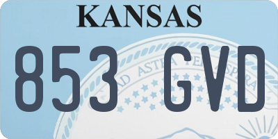 KS license plate 853GVD