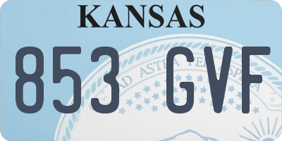 KS license plate 853GVF