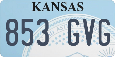 KS license plate 853GVG