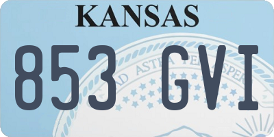 KS license plate 853GVI