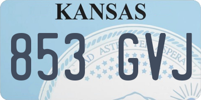 KS license plate 853GVJ