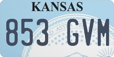 KS license plate 853GVM