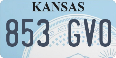 KS license plate 853GVO