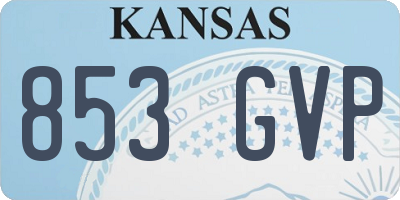 KS license plate 853GVP