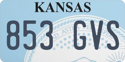 KS license plate 853GVS