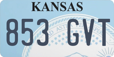 KS license plate 853GVT