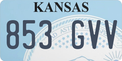 KS license plate 853GVV
