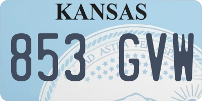 KS license plate 853GVW