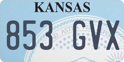 KS license plate 853GVX