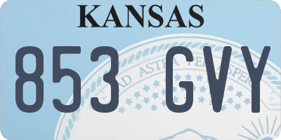 KS license plate 853GVY