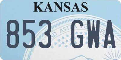 KS license plate 853GWA