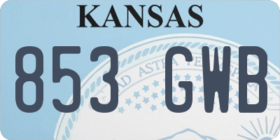 KS license plate 853GWB