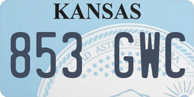 KS license plate 853GWC