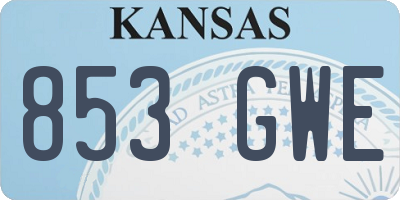 KS license plate 853GWE
