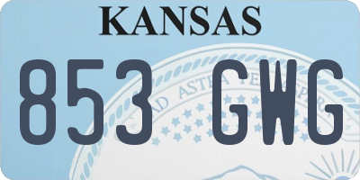 KS license plate 853GWG
