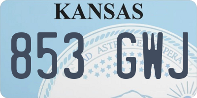 KS license plate 853GWJ