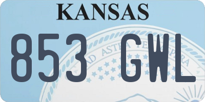 KS license plate 853GWL