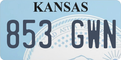 KS license plate 853GWN