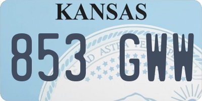 KS license plate 853GWW