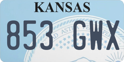 KS license plate 853GWX