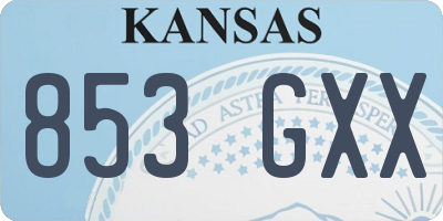 KS license plate 853GXX