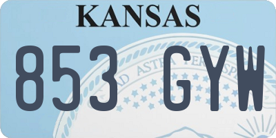 KS license plate 853GYW