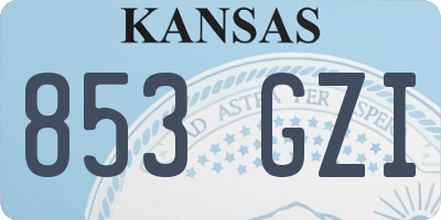 KS license plate 853GZI