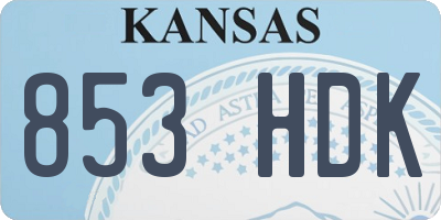 KS license plate 853HDK