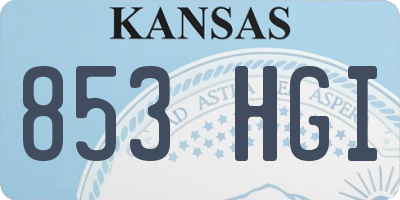 KS license plate 853HGI