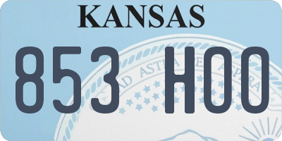 KS license plate 853HOO
