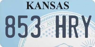 KS license plate 853HRY