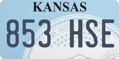 KS license plate 853HSE