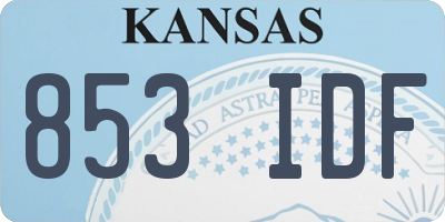 KS license plate 853IDF