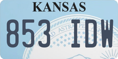 KS license plate 853IDW