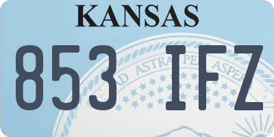 KS license plate 853IFZ
